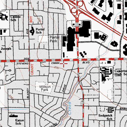 Topographic Map of Idlewild Shopping Center, CA