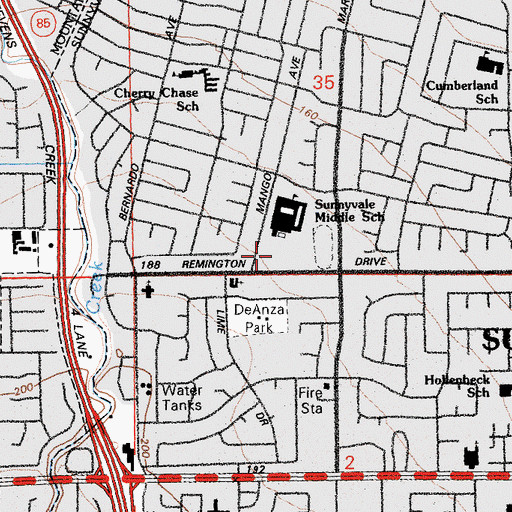 Topographic Map of Mango Park, CA