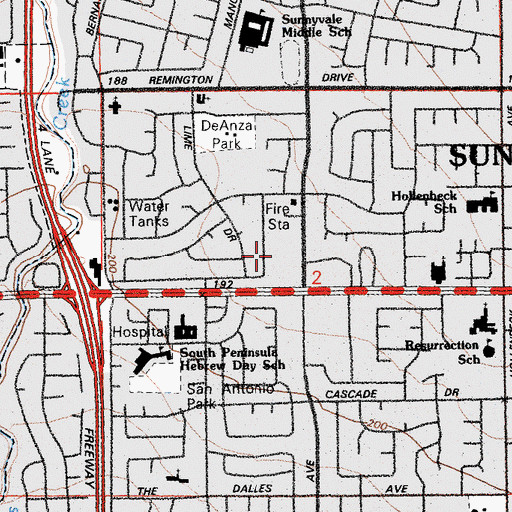 Topographic Map of Westmoor Village Shopping Center, CA