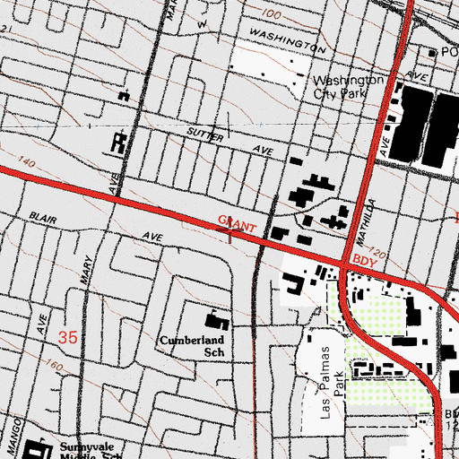 Topographic Map of Civic Square Shopping Center, CA