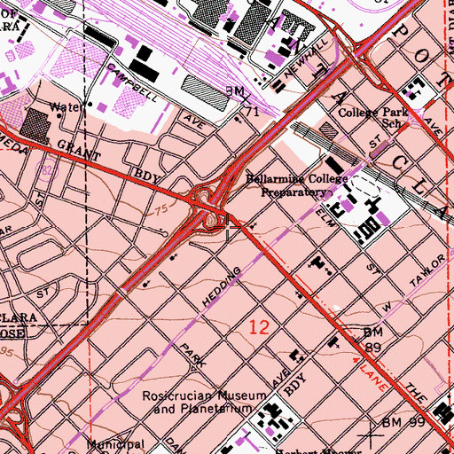 Topographic Map of Holy Redeemer Lutheran Church, CA