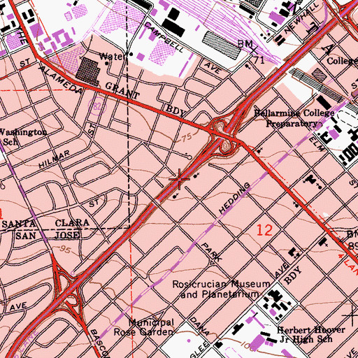 Topographic Map of Saint Nicholas Greek Orthodox Church, CA