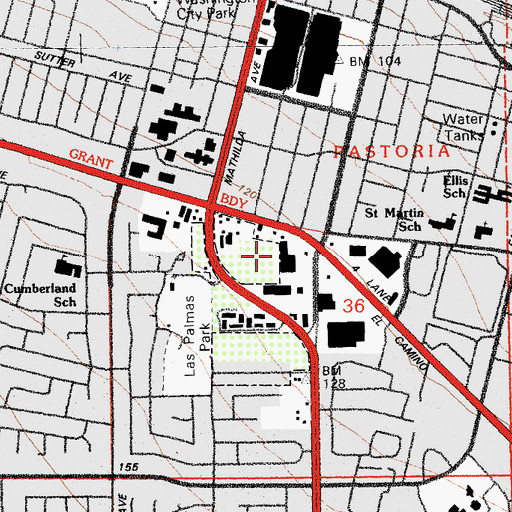 Topographic Map of Sunnyvale Shopping Center, CA