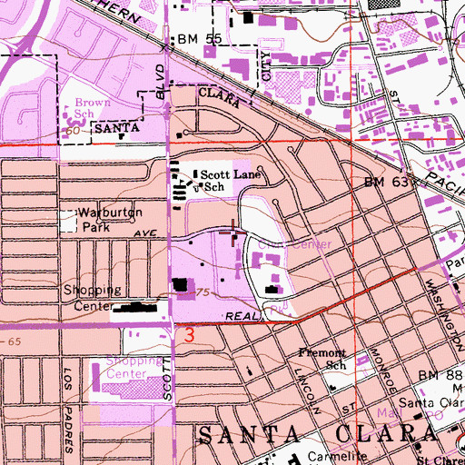 Topographic Map of Triton Museum of Art Library, CA