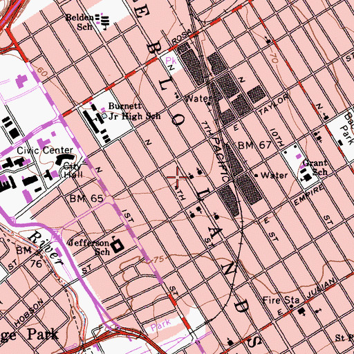 Topographic Map of Buddhist Church Betsuin, CA