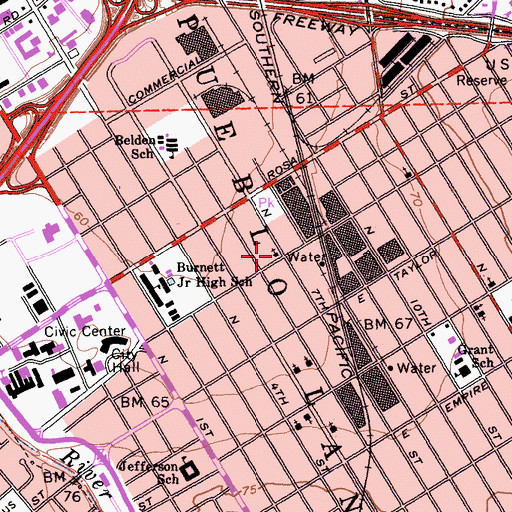 Topographic Map of Church of Christ, CA