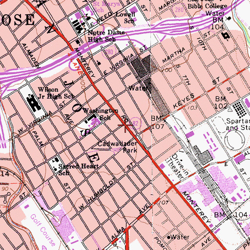 Topographic Map of Greater Church of Jesus Christ, CA