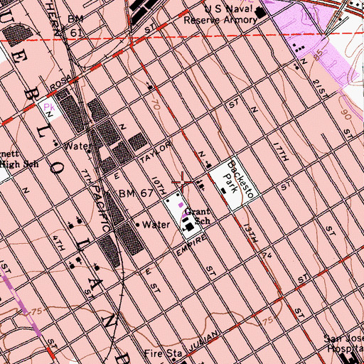 Topographic Map of Holy Cross Church, CA