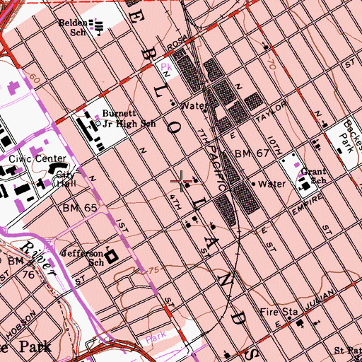 Topographic Map of Oriental Christian Center, CA