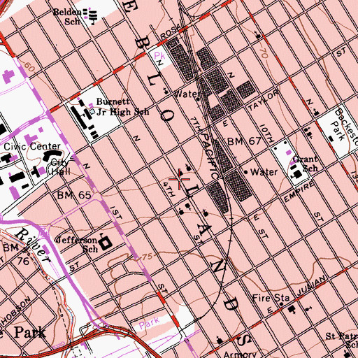Topographic Map of Prayer Garden Church of God, CA
