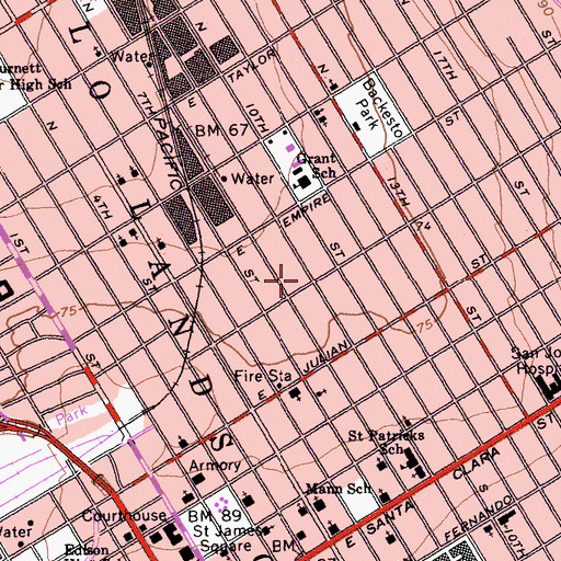 Topographic Map of Primera Iglesia Bautista, CA