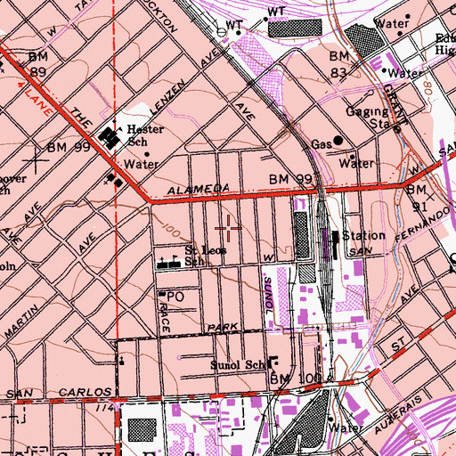 Topographic Map of Primera Iglesia Pentecostal, CA