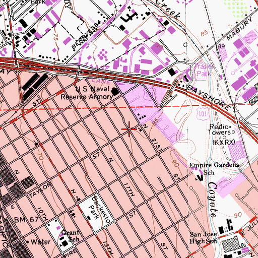 Topographic Map of Temple Bethel Del Cladic, CA