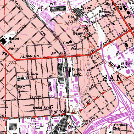 Topographic Map of Templo la Hermosa, CA