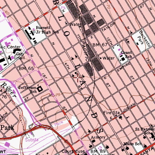 Topographic Map of True Jesus Church, CA
