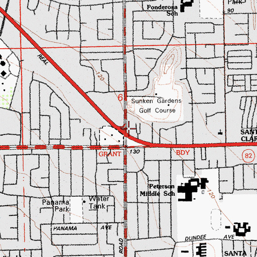 Topographic Map of Aloha Mobile Village, CA