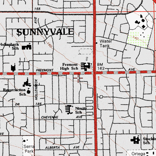 Topographic Map of Encinal Post Office, CA