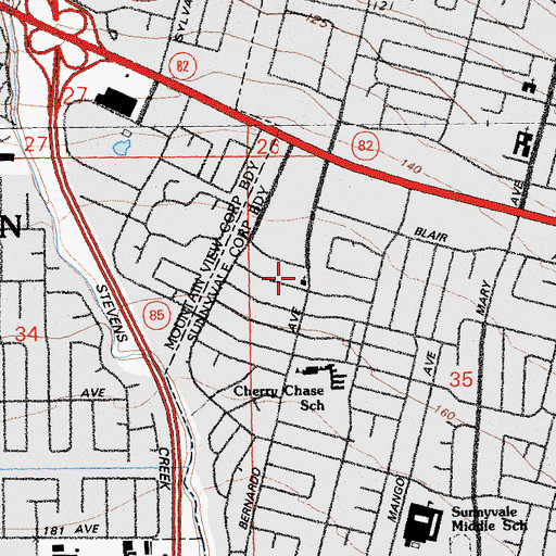Topographic Map of First Orthodox Presbyterian Church, CA