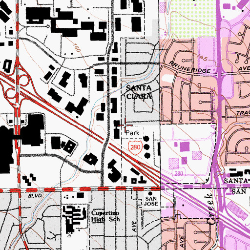 Topographic Map of Jenny Strand Park, CA