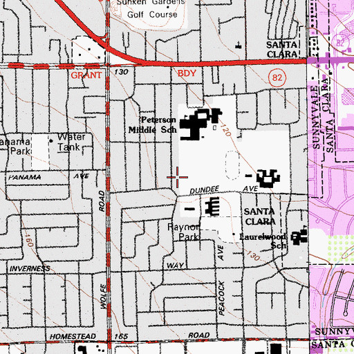 Topographic Map of Palmer College of Chiropractic West, CA
