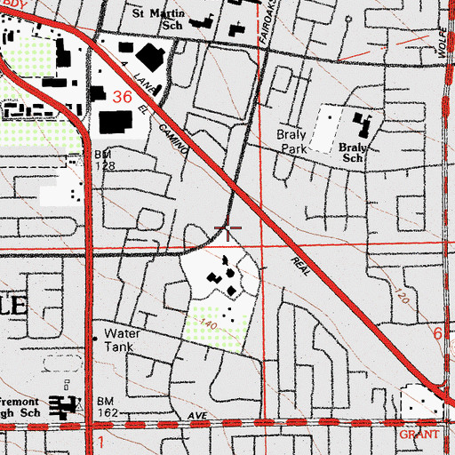 Topographic Map of Paolina Plaza Shopping Center, CA