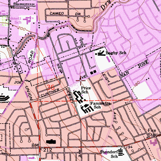 Topographic Map of Cambridge Park Church of the Nazarene, CA