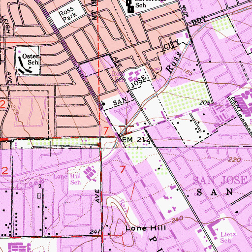 Topographic Map of Cambrian Park Seventh Day Adventist Church, CA