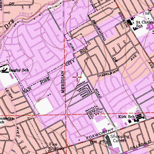 Topographic Map of Central Christian Church, CA
