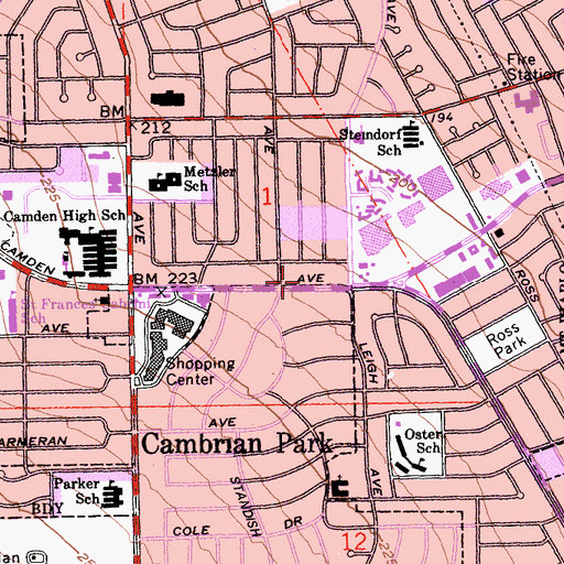 Topographic Map of The Church of Jesus Christ of Latter Day Saints, CA