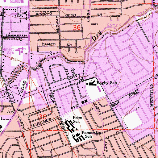 Topographic Map of Covenant Presbyterian Church, CA