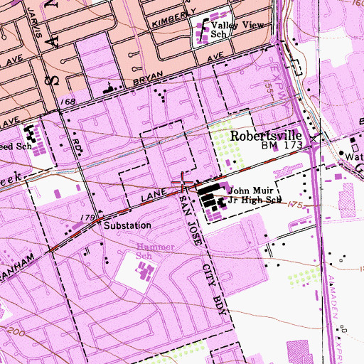 Topographic Map of Family Bible Church, CA