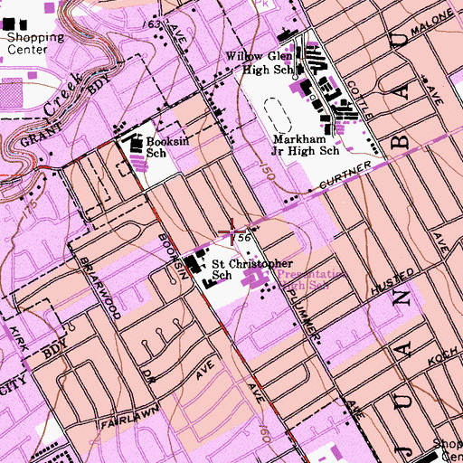 Topographic Map of Kingdom Hall of Jehovahs Witnesses, CA