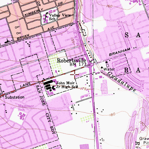 Topographic Map of Robertsville Shopping Center, CA
