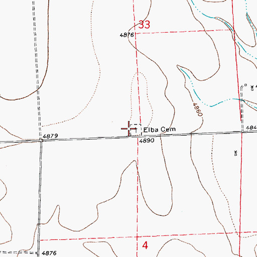 Topographic Map of Elba Cemetery, CO