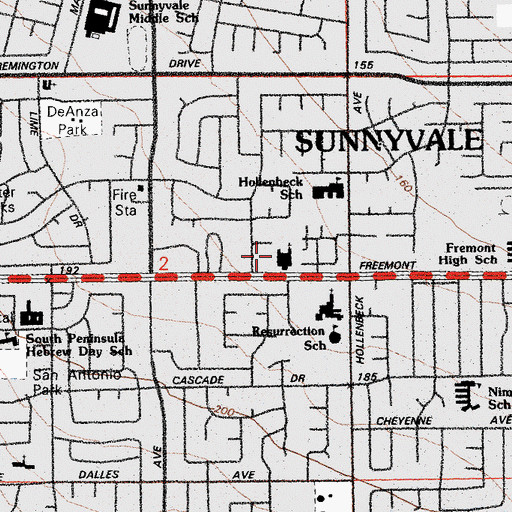 Topographic Map of Trinity Baptist Church, CA