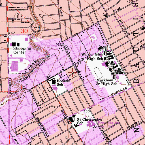 Topographic Map of Willow Glen Assembly of God Church, CA