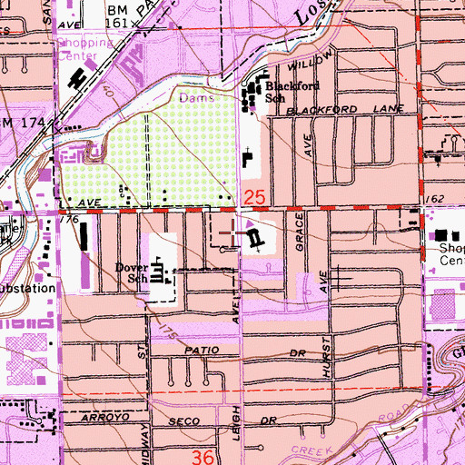 Topographic Map of Elim Presbyterian Church, CA