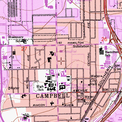 Topographic Map of Islamic Library and Resource Center, CA