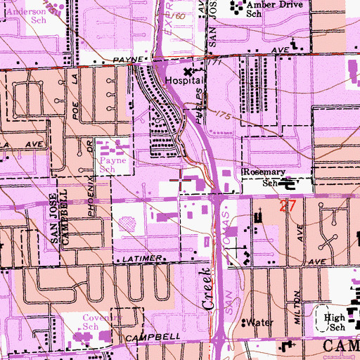 Topographic Map of Riverside Plaza Shopping Center, CA