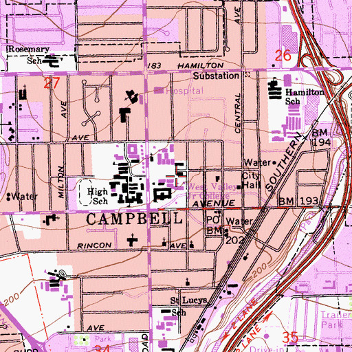 Topographic Map of Unitarios Universalistas, CA