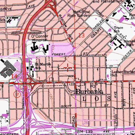 Topographic Map of Apostolic Faith Assembly of God Church, CA