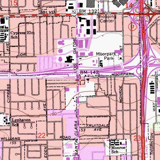 Topographic Map of Calstar Christian Church, CA