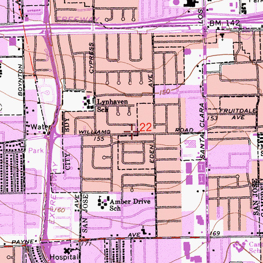 Topographic Map of Central Church of the Nazarene, CA