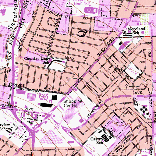 Topographic Map of Chinese Church in Christ, CA