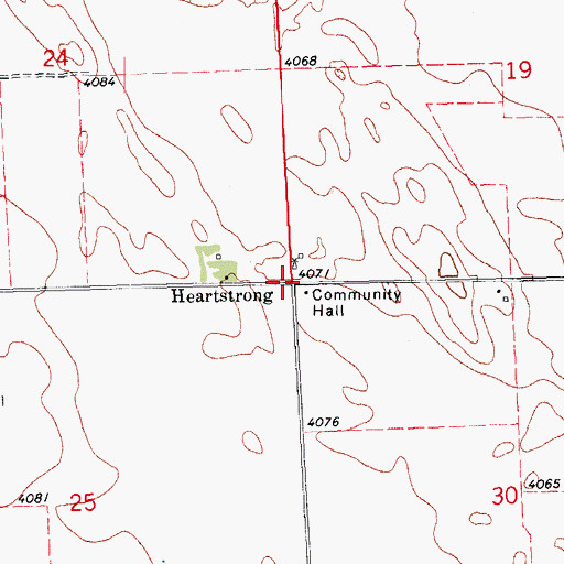 Topographic Map of Heartstrong, CO