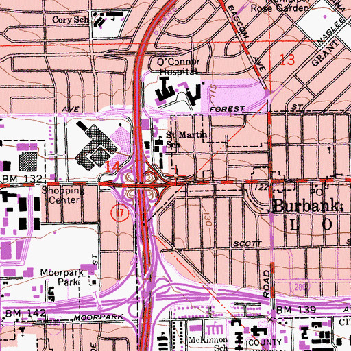 Topographic Map of Nichiren Soshua of America, CA