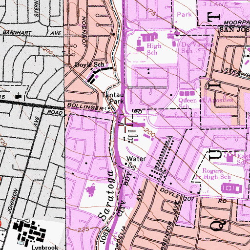 Topographic Map of Park Lane Plaza Shopping Center, CA