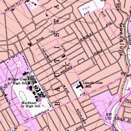 Topographic Map of Second Church of San Jose, CA