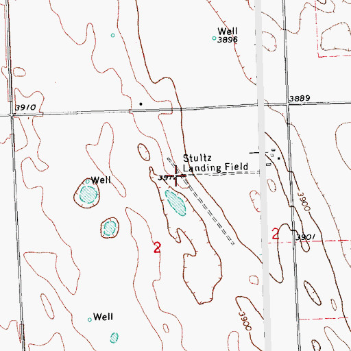 Topographic Map of Stultz Landing Field (historical), CO