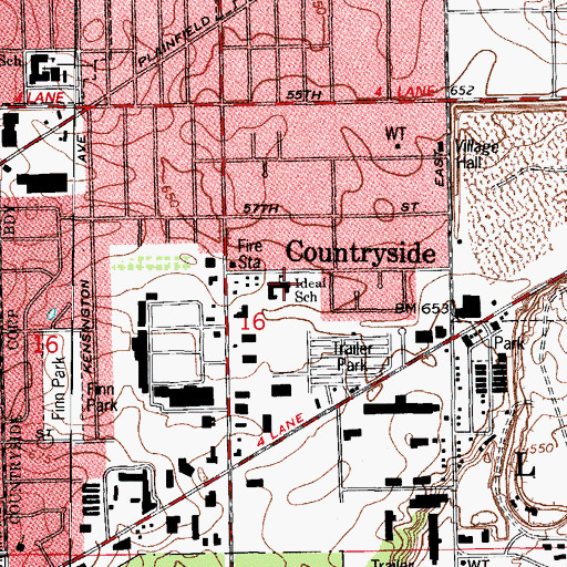 Topographic Map of Ideal Elementary School, IL